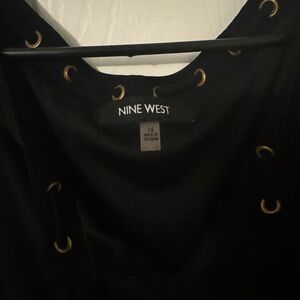 Black and Gold slinky dress with elastic at waste